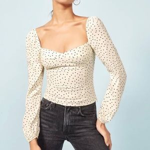 Reformation Reign polka dot top size 2